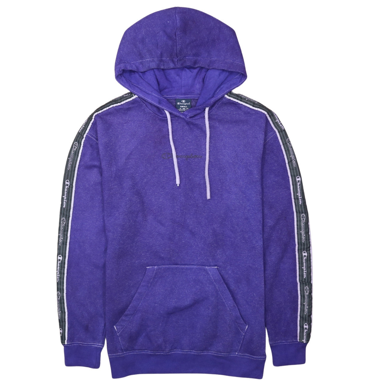 Champion Men's Purple Pullover Hoodie Small Logo Tape Long Sleeve
