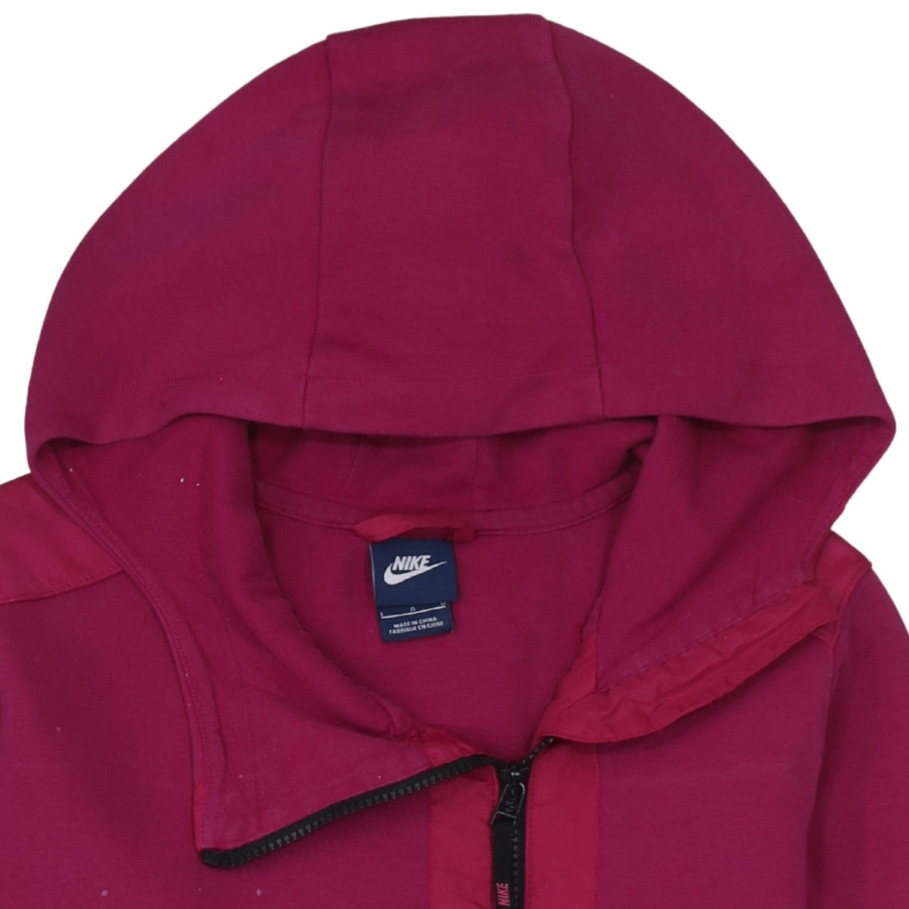 Nike Women's Pink Full Zip Hoodie Sweatshirt Size S Cotton Blend