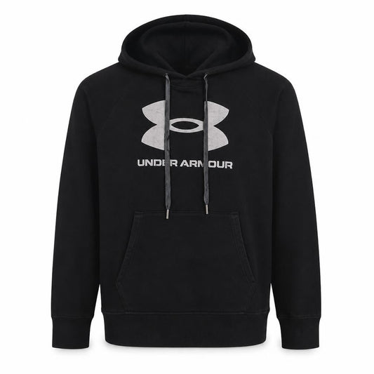 Under Armour Boys Black Pullover Hoodie Small Loose Fit Graphic Print