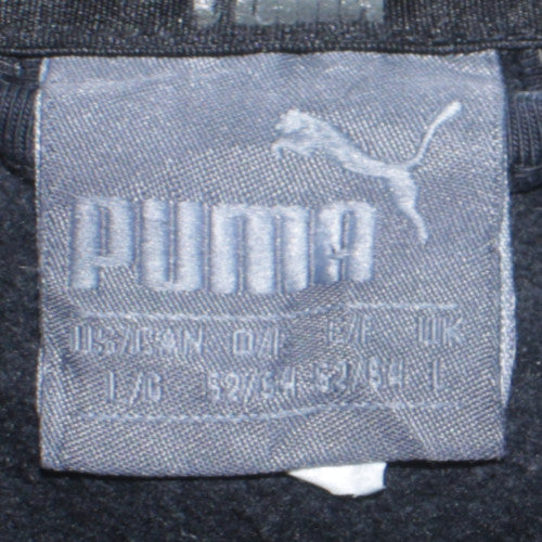 Puma Men's Black Full Zip Hoodie L Sports Logo Sweatshirt