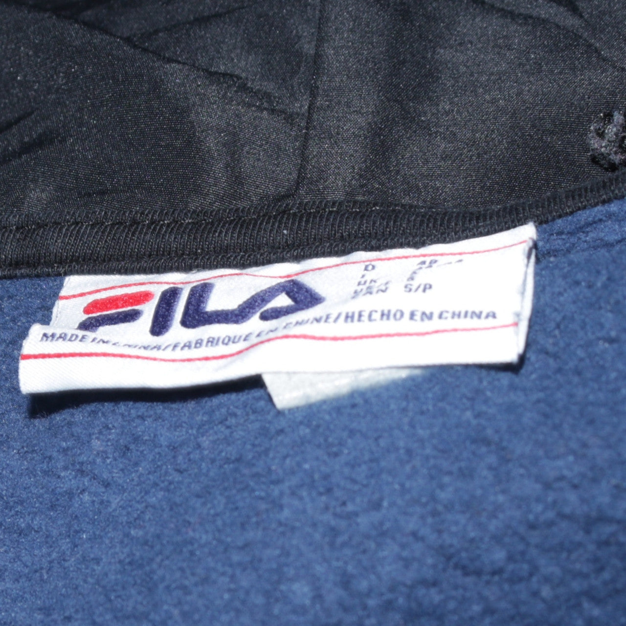FILA Men's Blue Half Zip Hoodie Size S Logo Sportswear