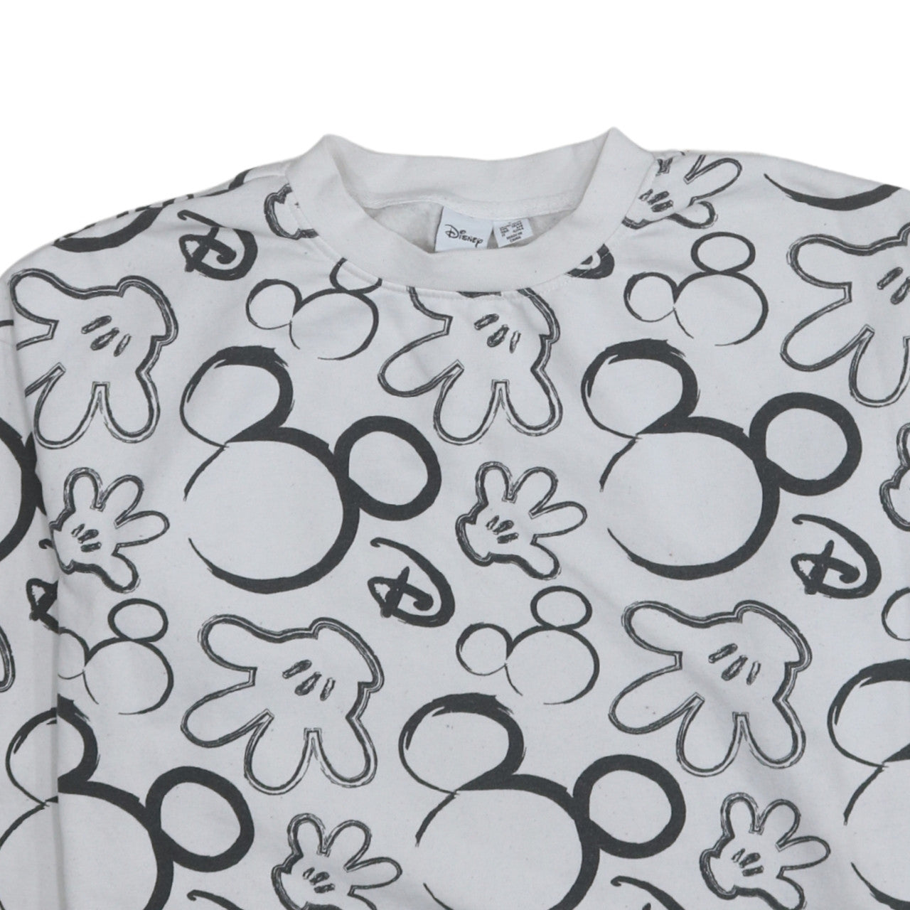 Disney Womens Grey Mickey Mouse Print Pullover Sweatshirt Size S