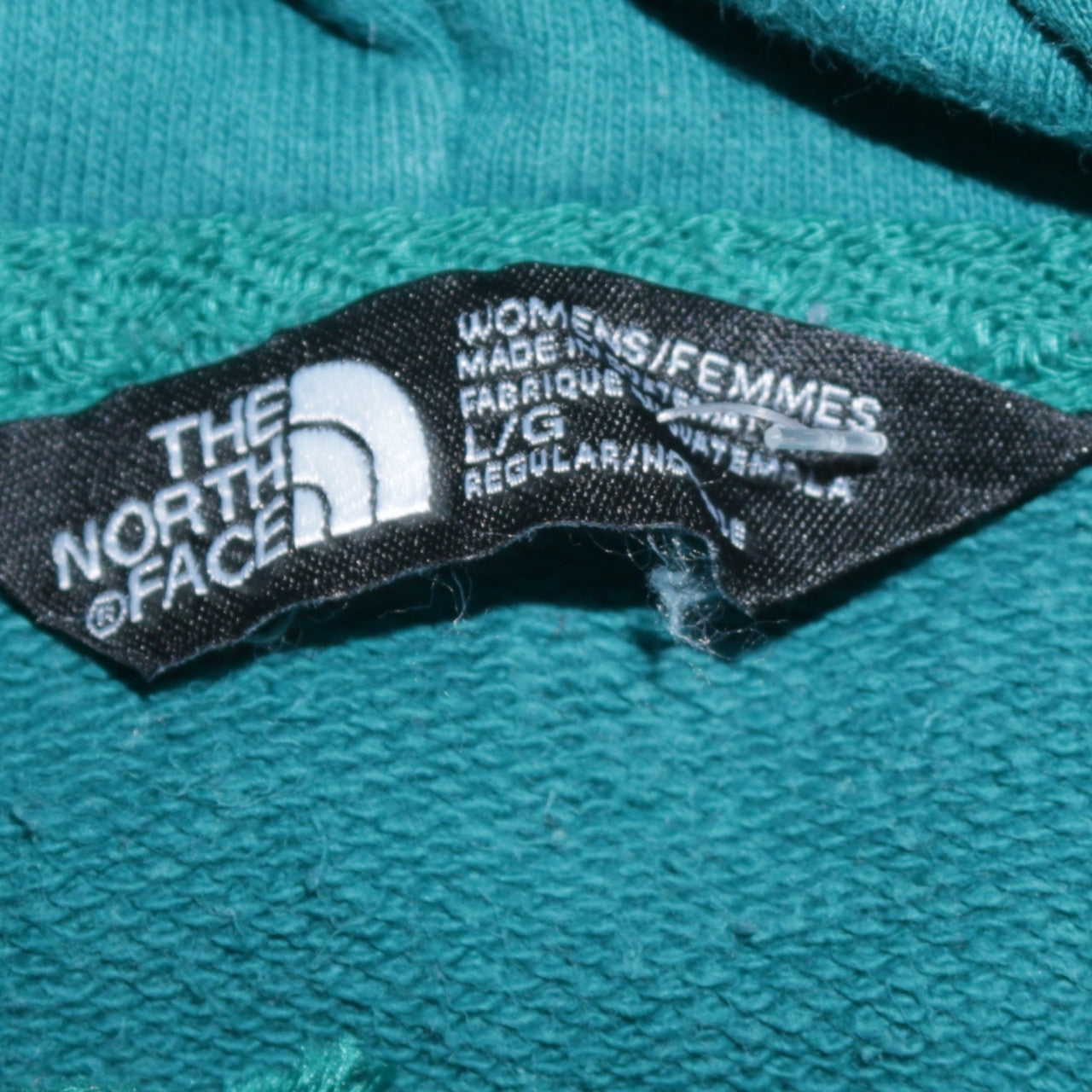 The North Face Women Teal Pullover Hoodie L Regular Fit Cotton Blend