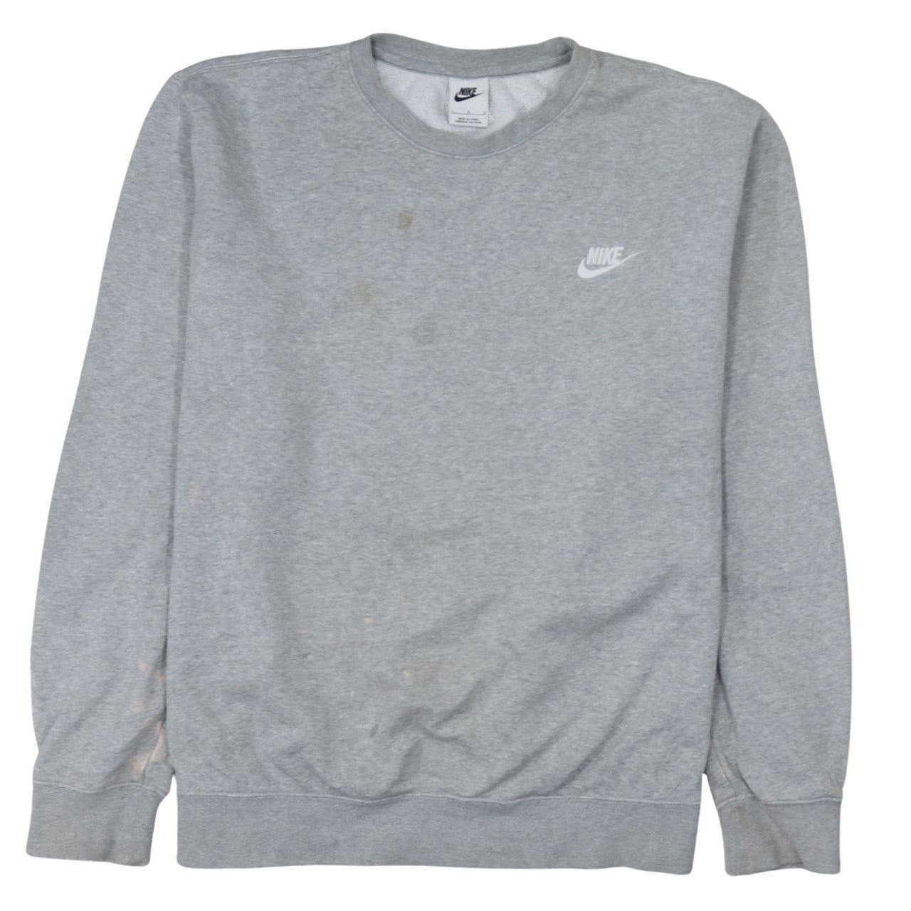 Nike Men's Grey Logo Crew Neck Pullover Sweatshirt Size L