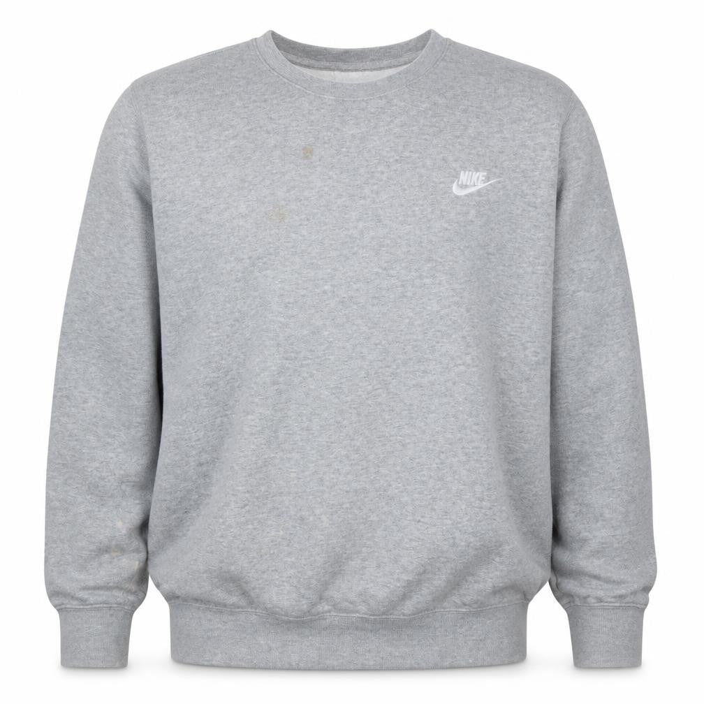 Nike Men's Grey Logo Crew Neck Pullover Sweatshirt Size L