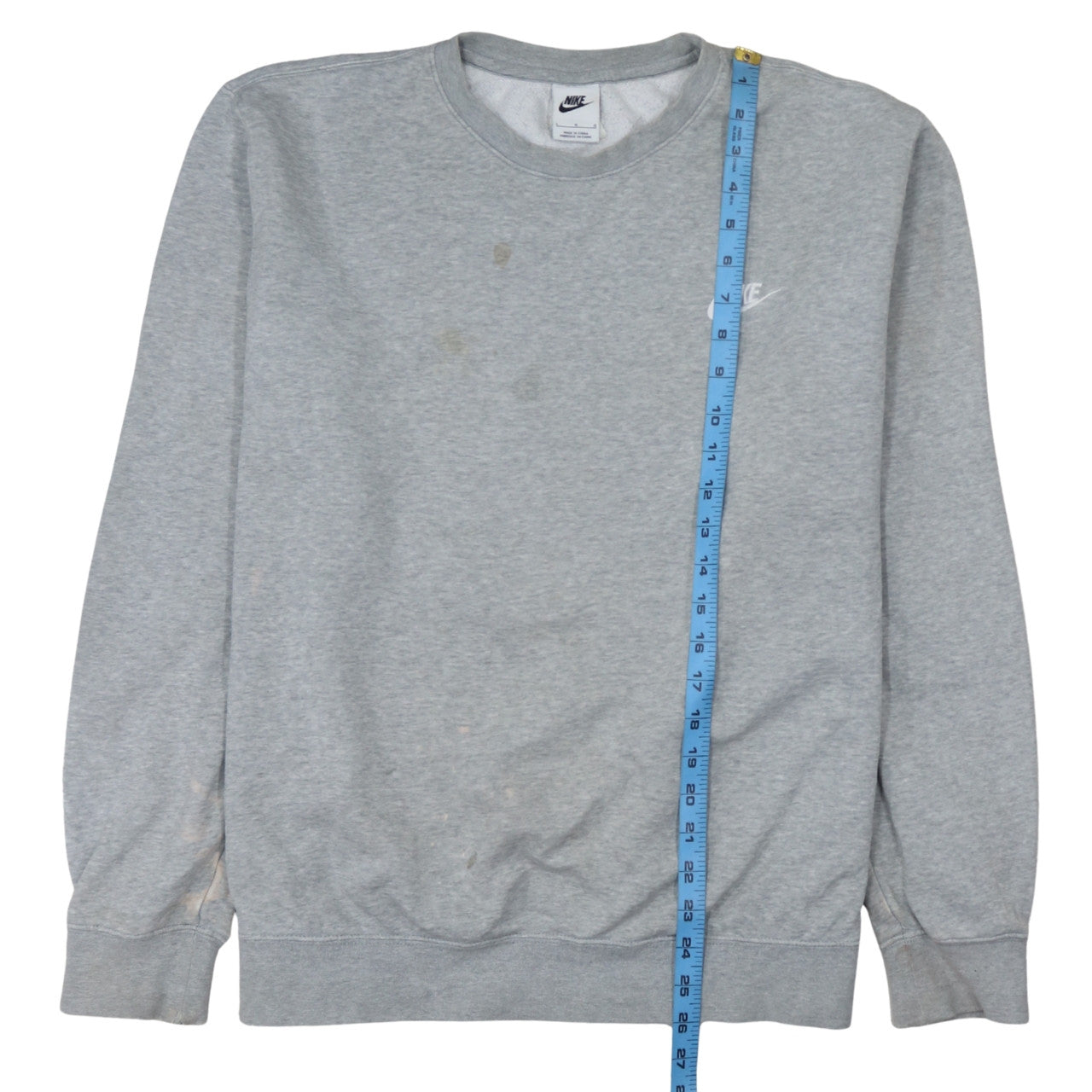 Nike Men's Grey Logo Crew Neck Pullover Sweatshirt Size L