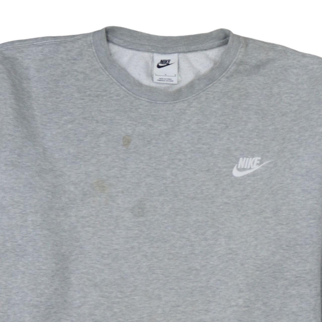Nike Men's Grey Logo Crew Neck Pullover Sweatshirt Size L