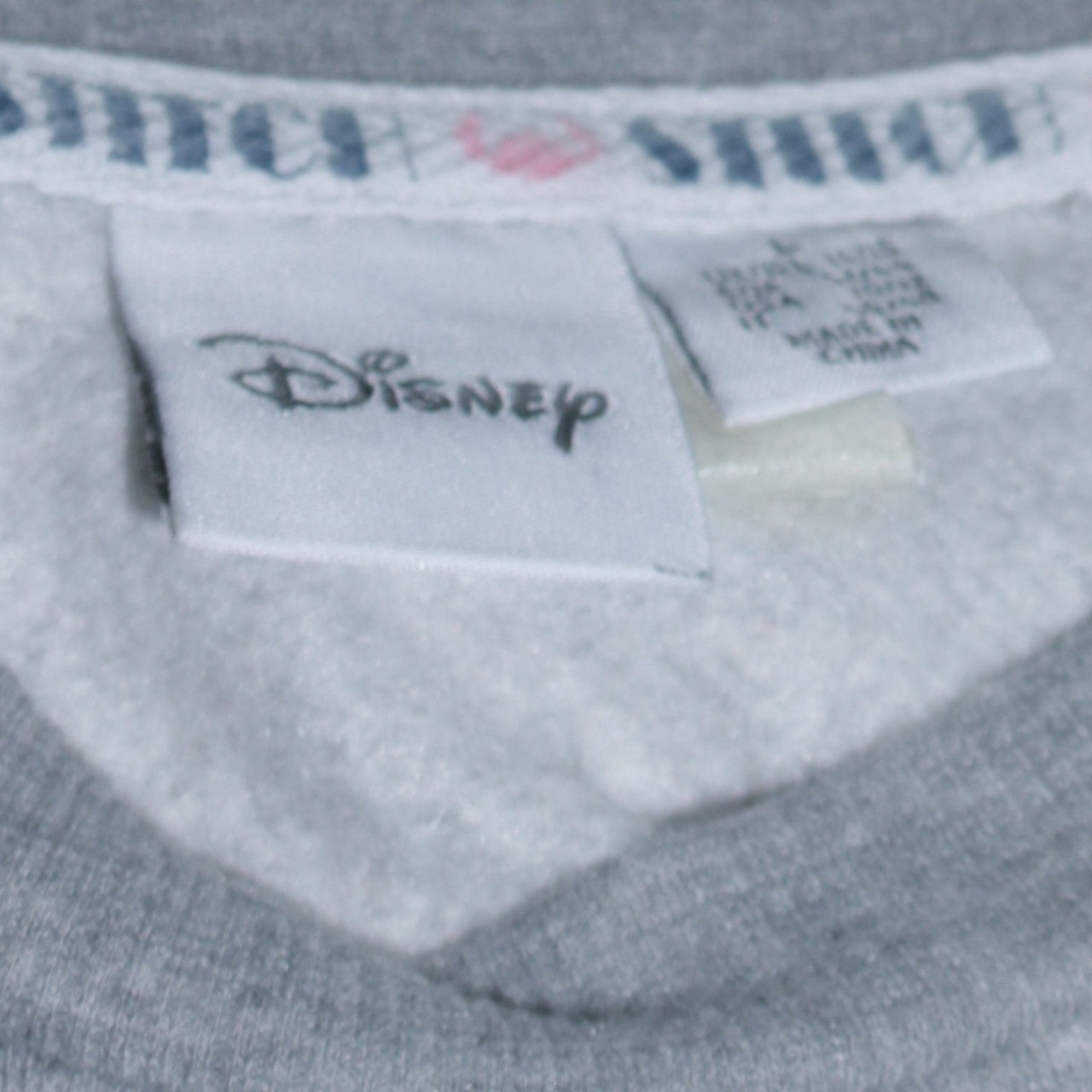 Disney Women Grey Stitch Sweatshirt Pullover Size M Lined Casual