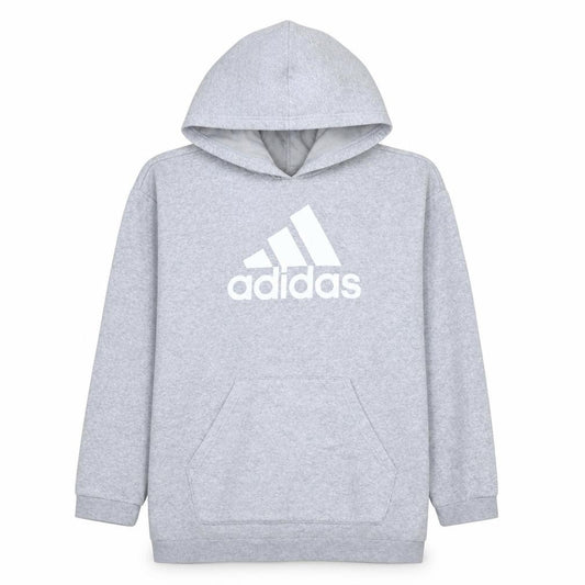 Adidas Women's Grey Pullover Hoodie Size UK 12-14 Casual Logo Sweatshirt