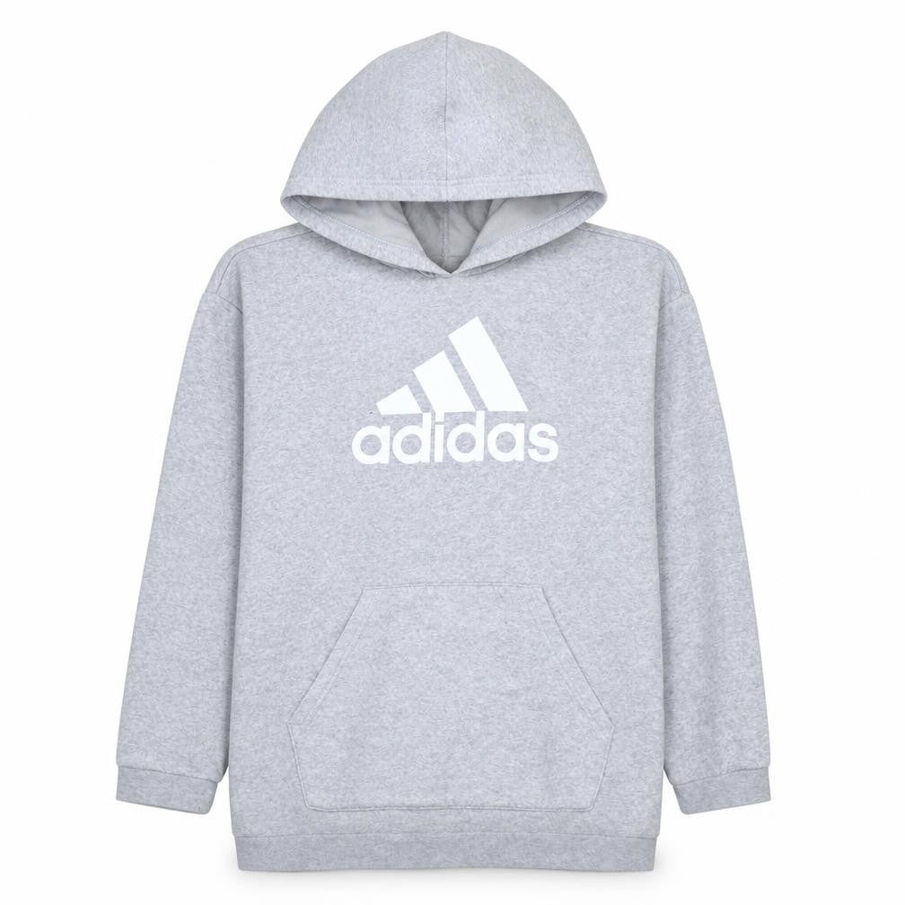 Adidas Women's Grey Pullover Hoodie Size UK 12-14 Casual Logo Sweatshirt