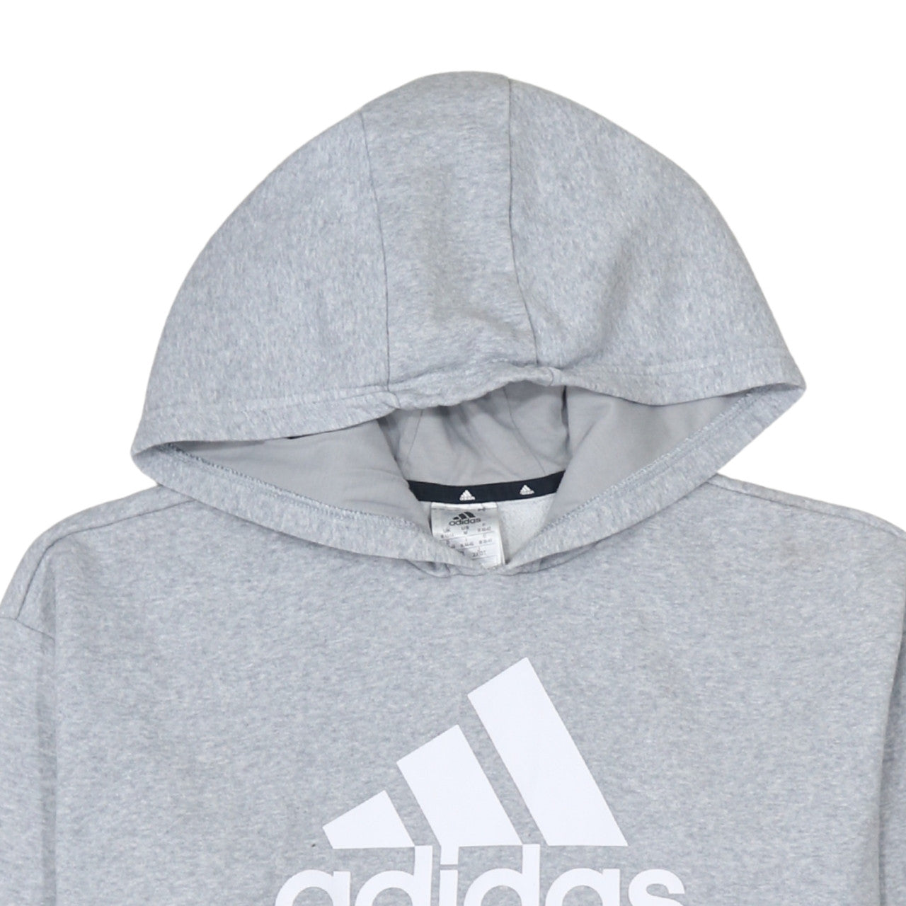 Adidas Women's Grey Pullover Hoodie Size UK 12-14 Casual Logo Sweatshirt