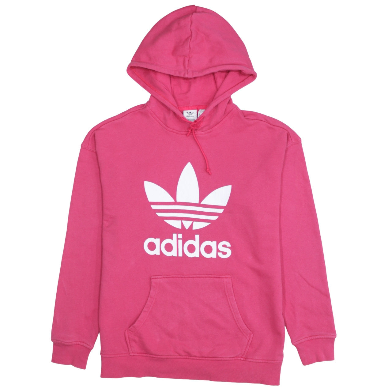 Adidas Womens Pink Hooded Pullover Sweatshirt Size 12 with Logo