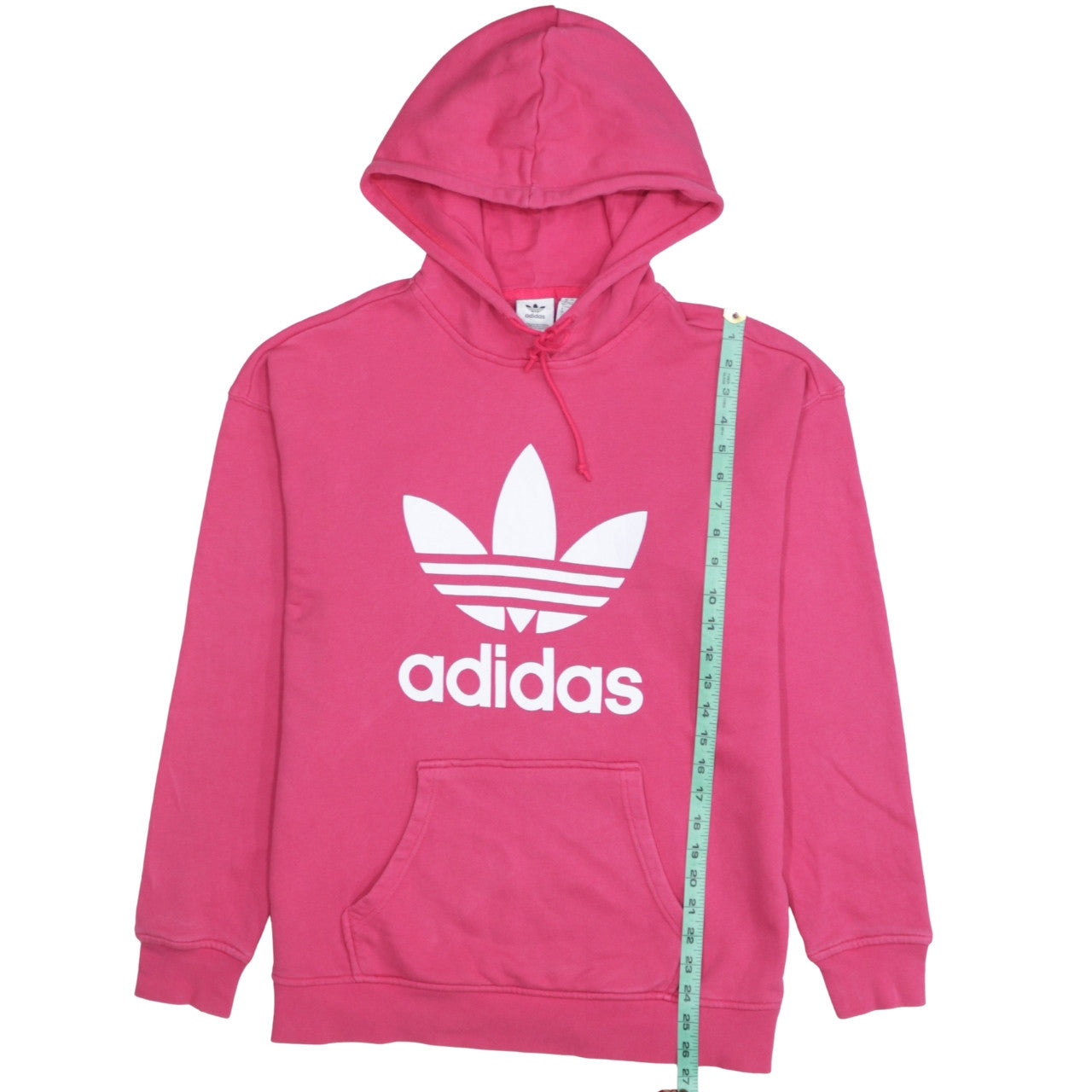 Adidas Womens Pink Hooded Pullover Sweatshirt Size 12 with Logo