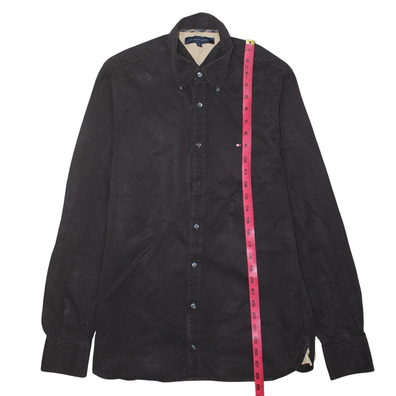 Tommy Hilfiger Men's Brown Corduroy Button-Down Shirt Size S