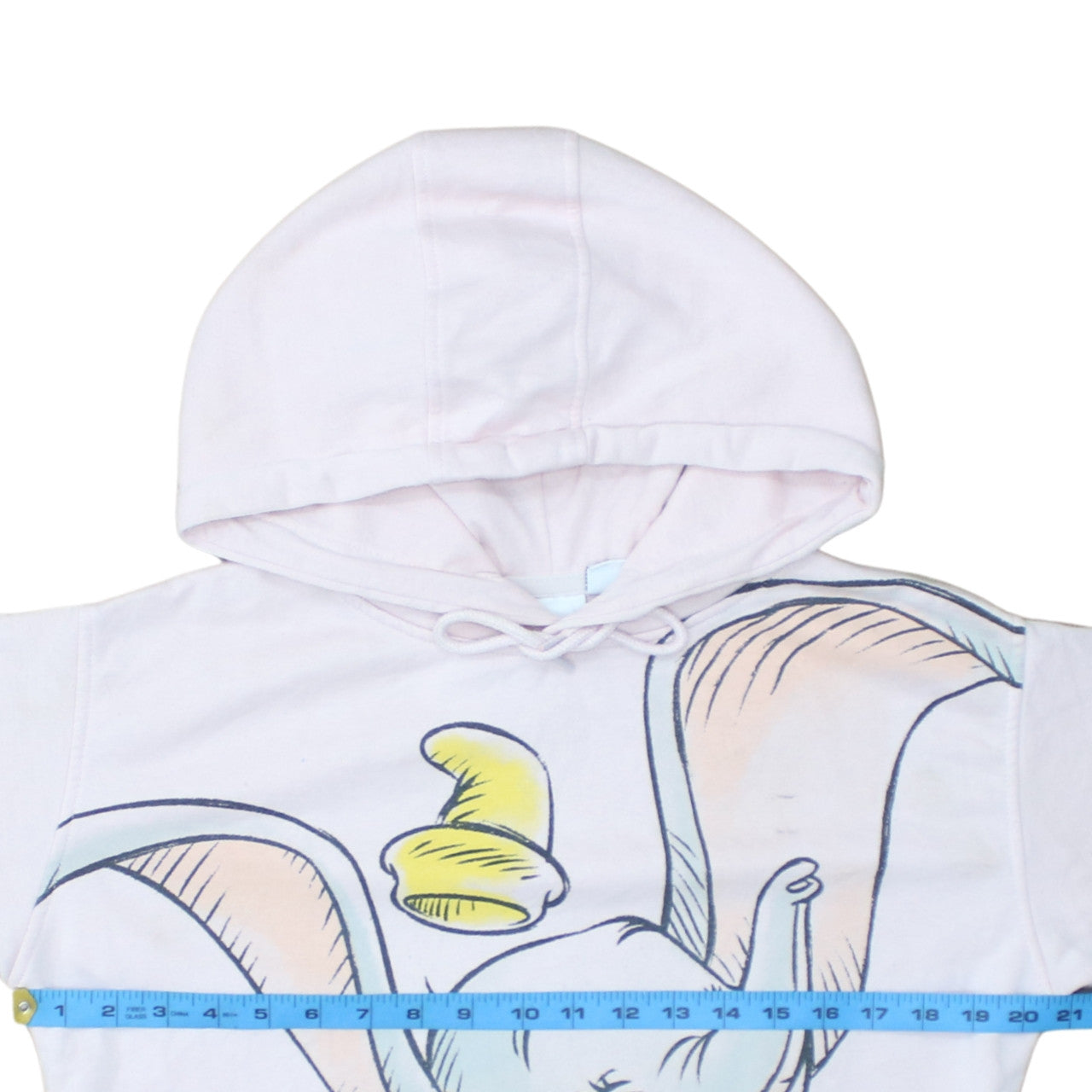 Disney Primark Women White Dumbo Pullover Hoodie XS Cotton Blend