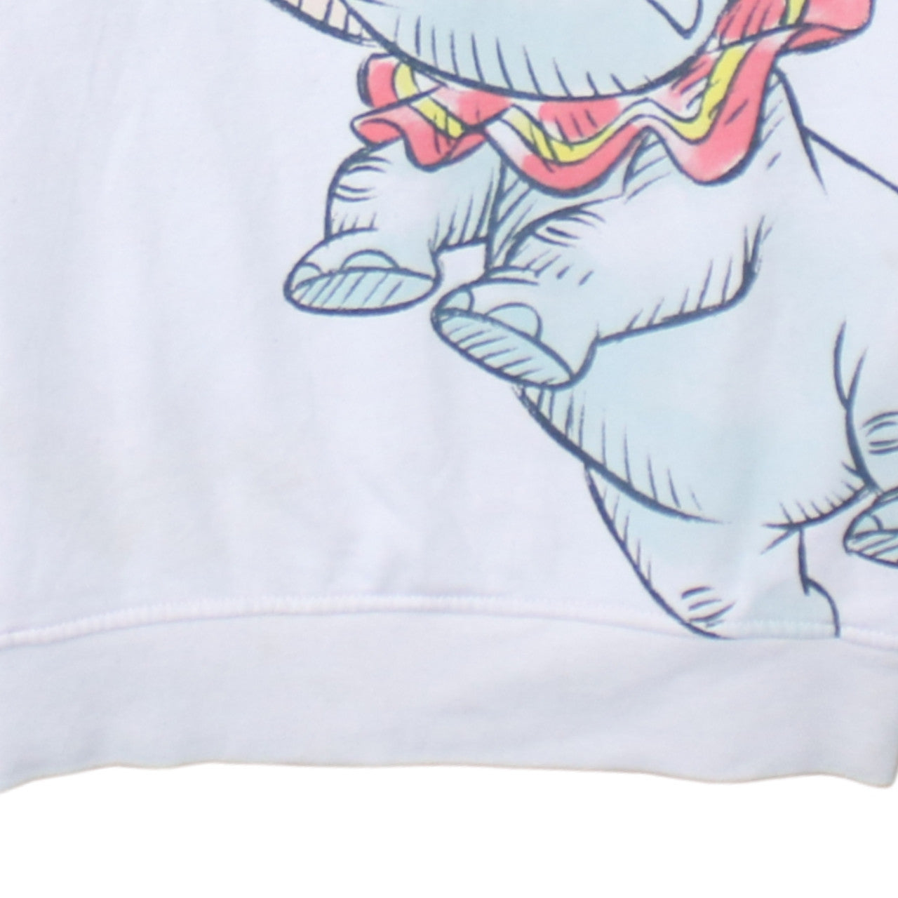 Disney Primark Women White Dumbo Pullover Hoodie XS Cotton Blend