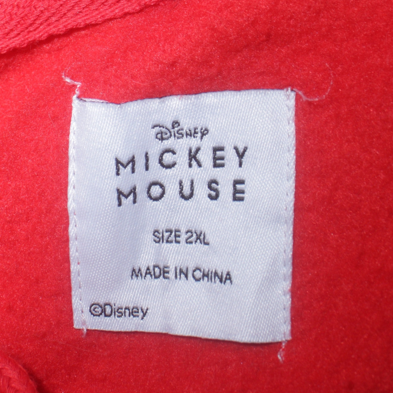 Disney Mickey Mouse Red Pullover Hoodie Men’s 2XL Graphic Fleece