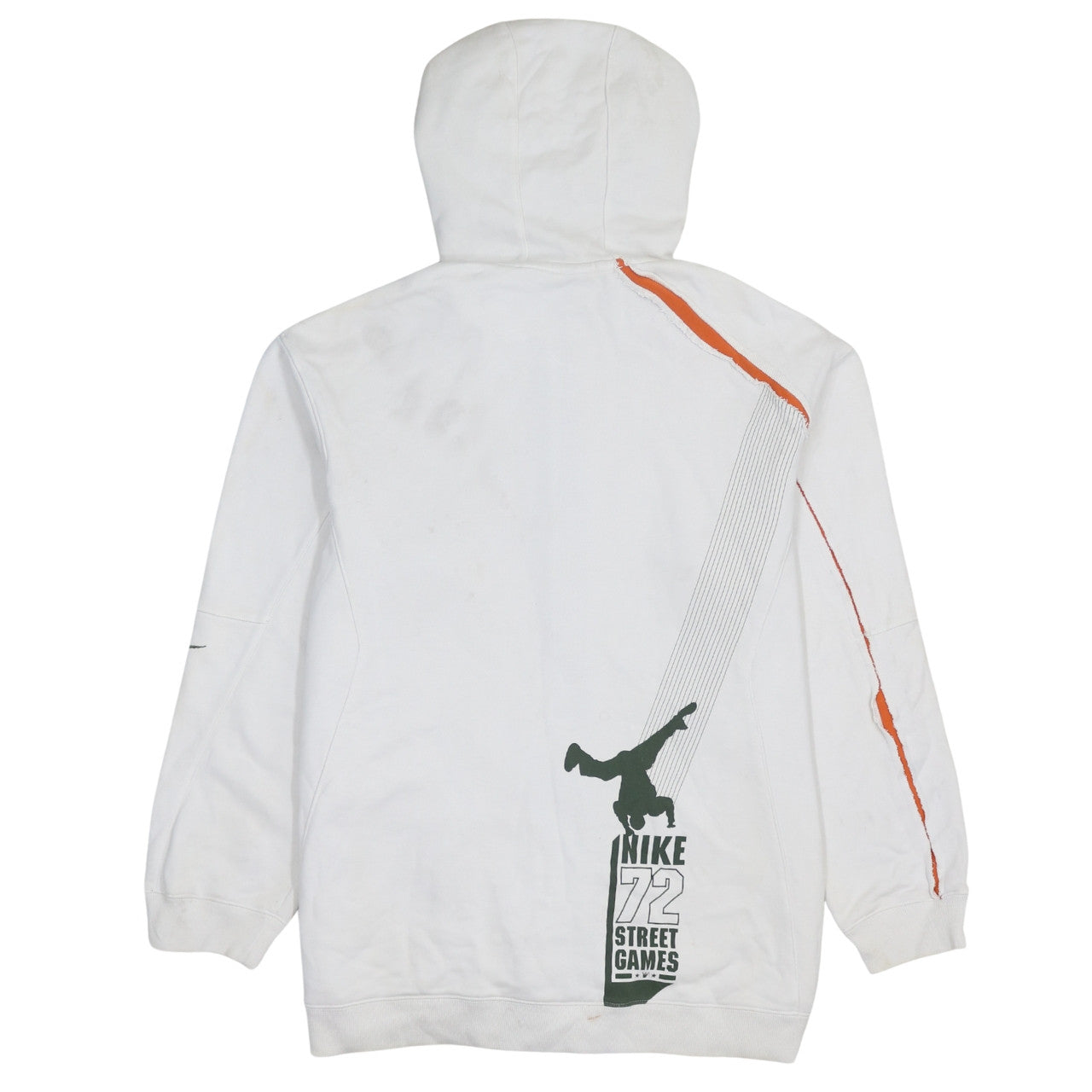 Nike Boys White XL Full Zip Hoodie 72 Street Games Graphic Hooded Sweatshirt