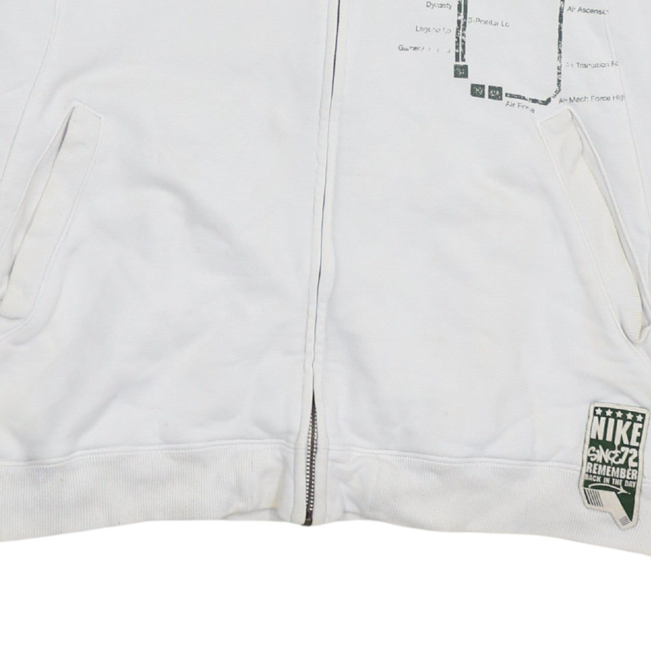 Nike Boys White XL Full Zip Hoodie 72 Street Games Graphic Hooded Sweatshirt