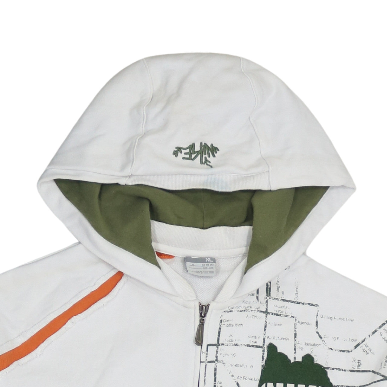Nike Boys White XL Full Zip Hoodie 72 Street Games Graphic Hooded Sweatshirt