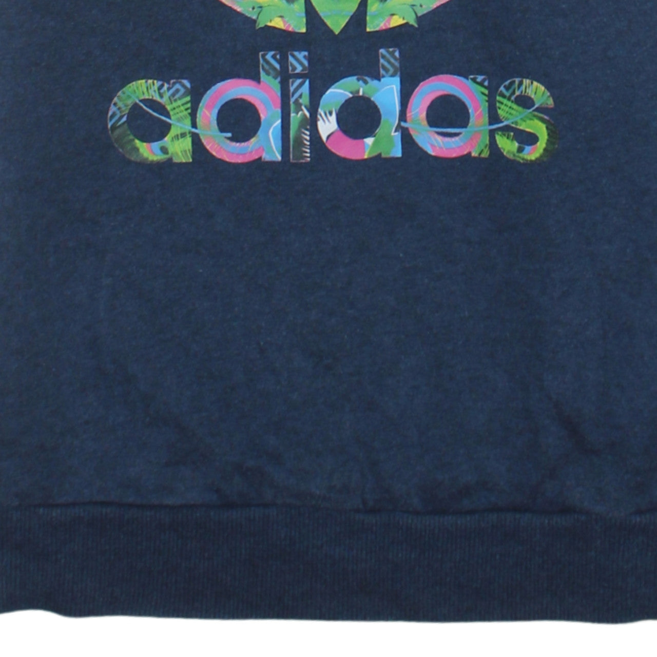 Adidas Womens Blue Sweatshirt Size 12 Crew Neck Long Sleeve Logo Print