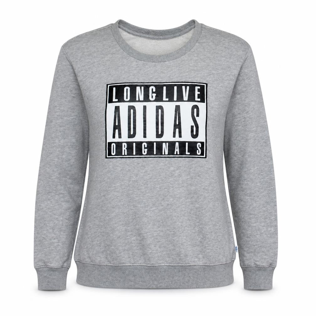 Adidas Originals Womens Grey Pullover Sweatshirt XS Long Sleeve Crew Neck