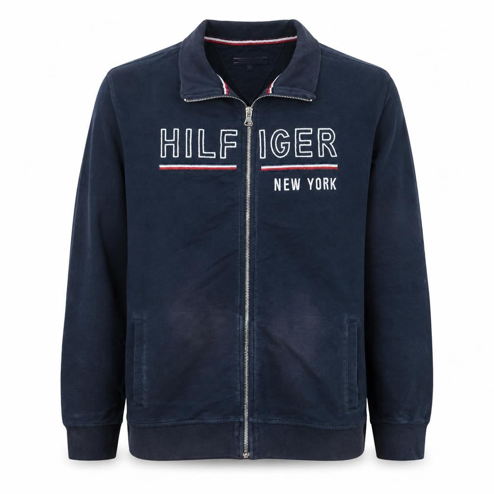 Tommy Hilfiger Men's Blue 2XL Full Zip Embroidered Sweatshirt