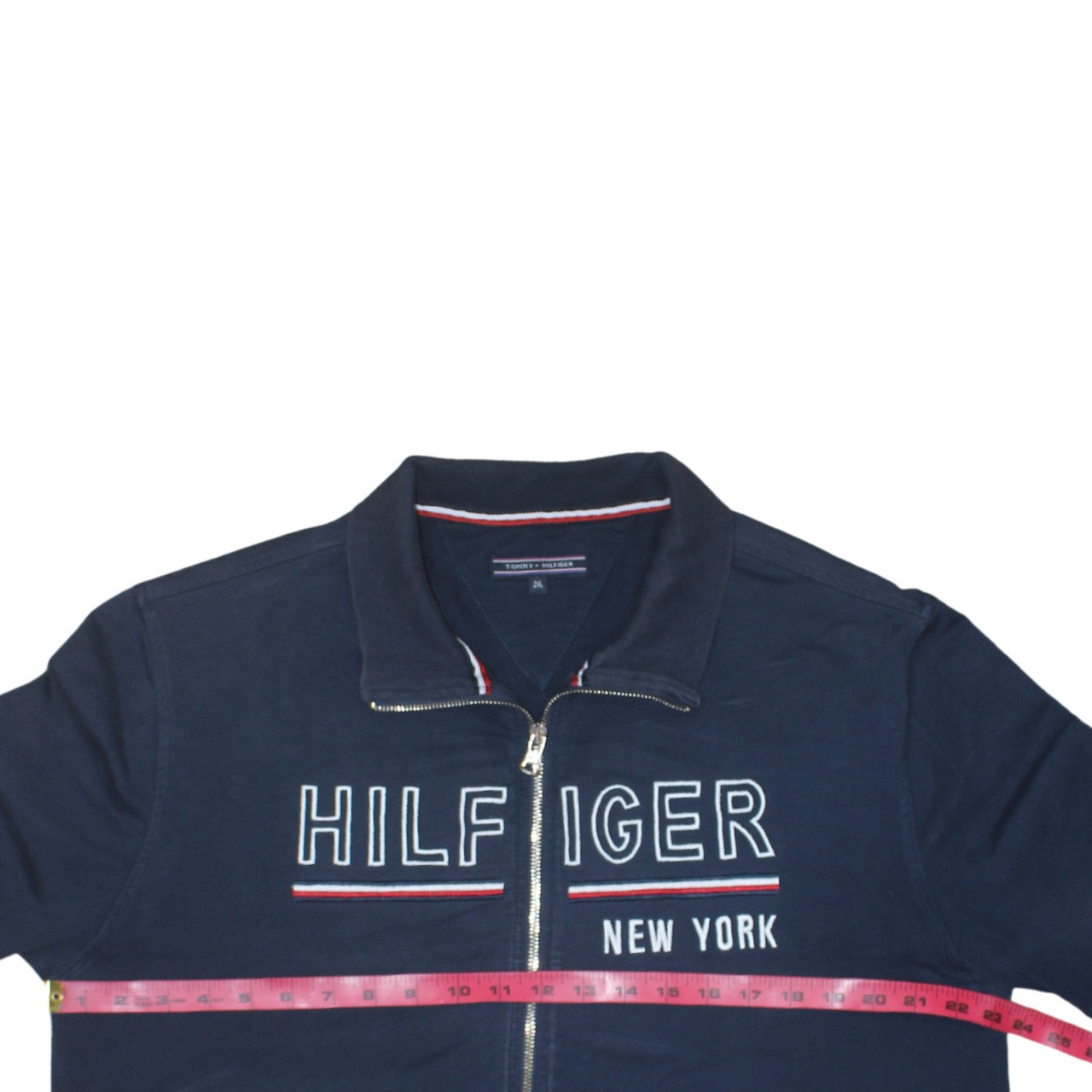 Tommy Hilfiger Men's Blue 2XL Full Zip Embroidered Sweatshirt