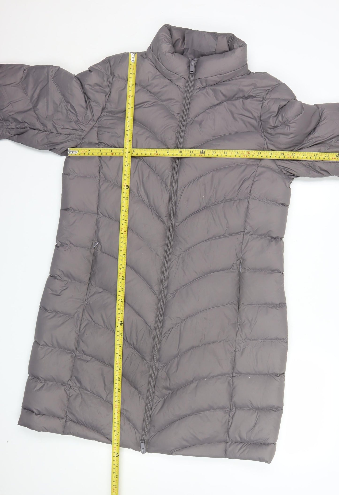 Marks and Spencer Womens Grey Long Puffer Coat Size 14