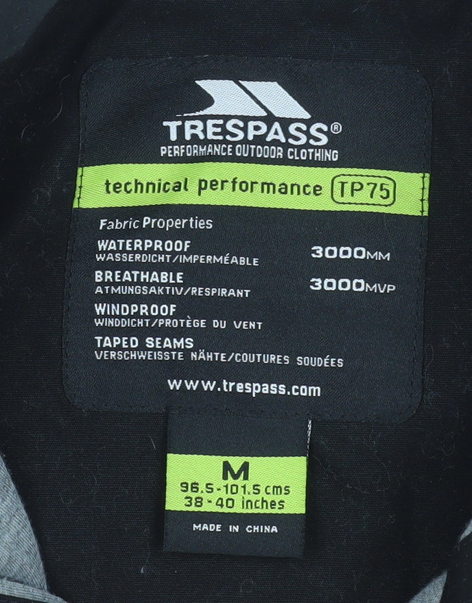 Trespass Mens Black Waterproof Windproof Outdoor Jacket M