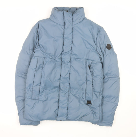 Indigo Men's Blue Small Puffer Jacket Lightweight Winter Coat
