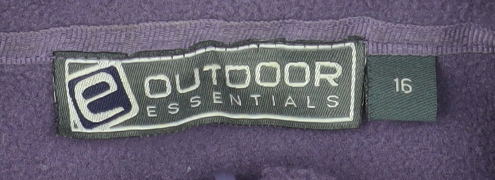 Outdoor Essentials Men's Purple Fleece Full Zip Jacket Size 16