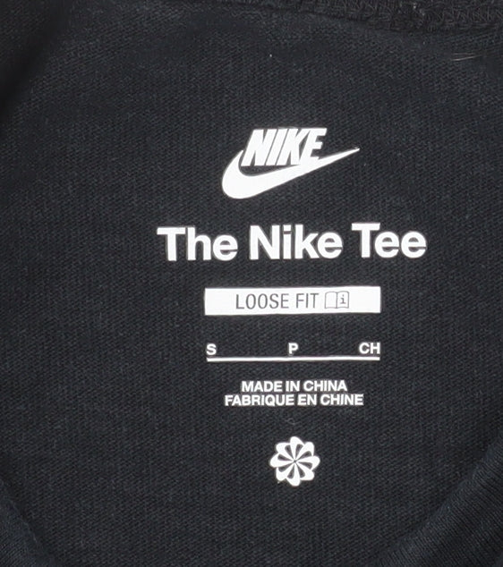 Nike Men's Black Loose Fit Cotton Crew Neck T-Shirt Size S