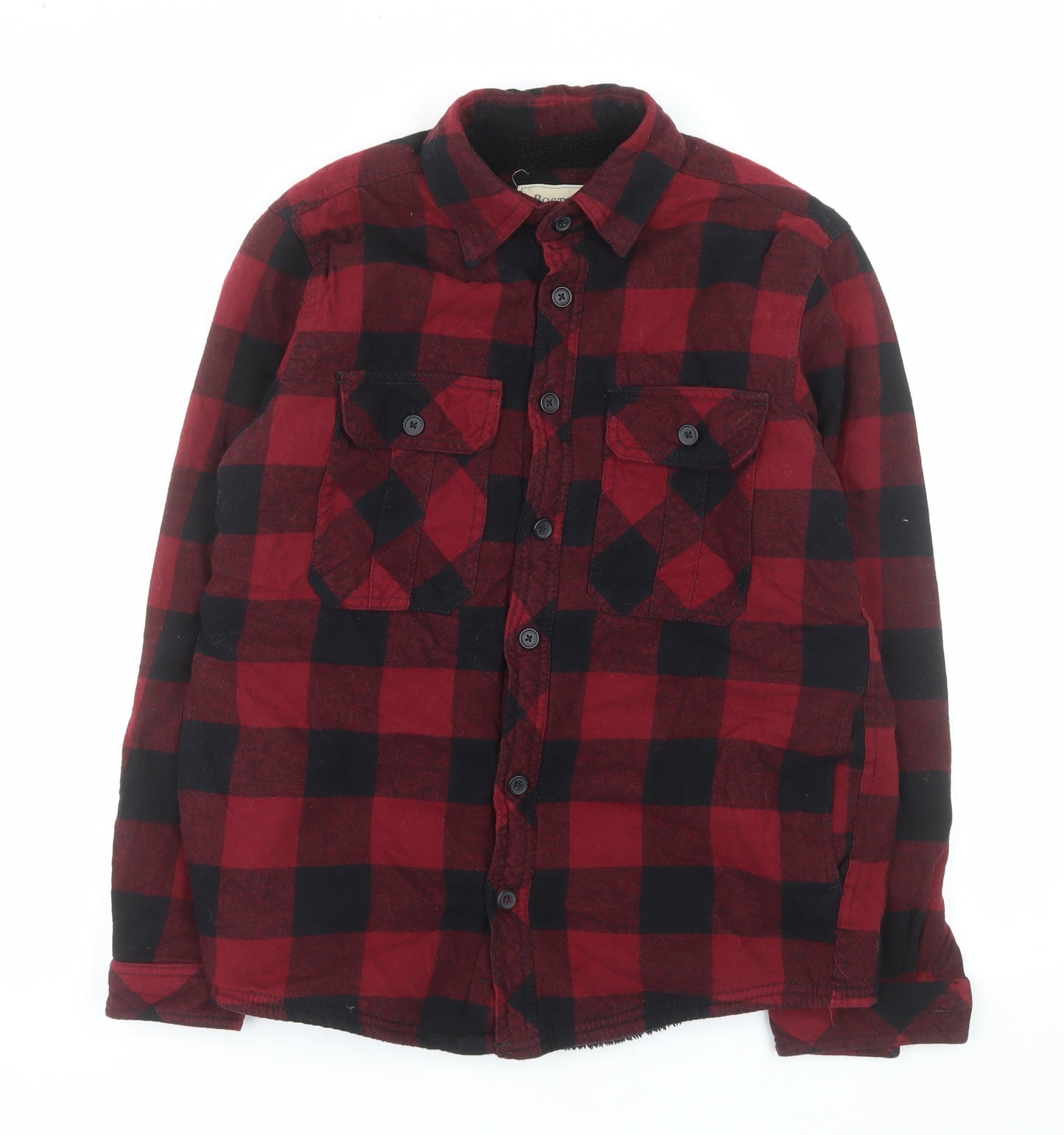 Boston Traders Men's Red Check Lined Flannel Jacket Size S