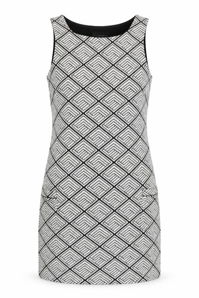 Dorothy Perkins Women’s Black Geometric Shift Dress Size 12