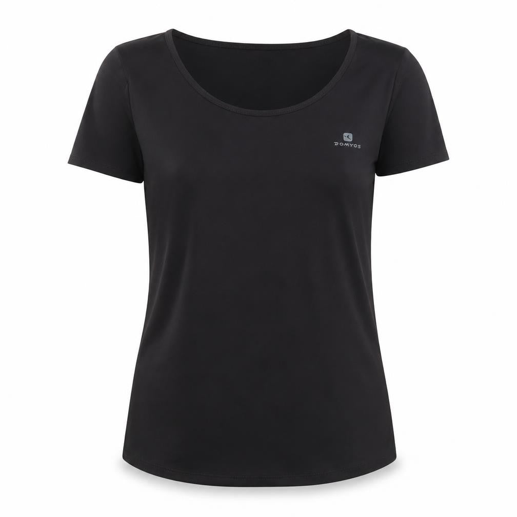 Domyos Womens Black Size 16 Athletic Moisture Wicking T-Shirt