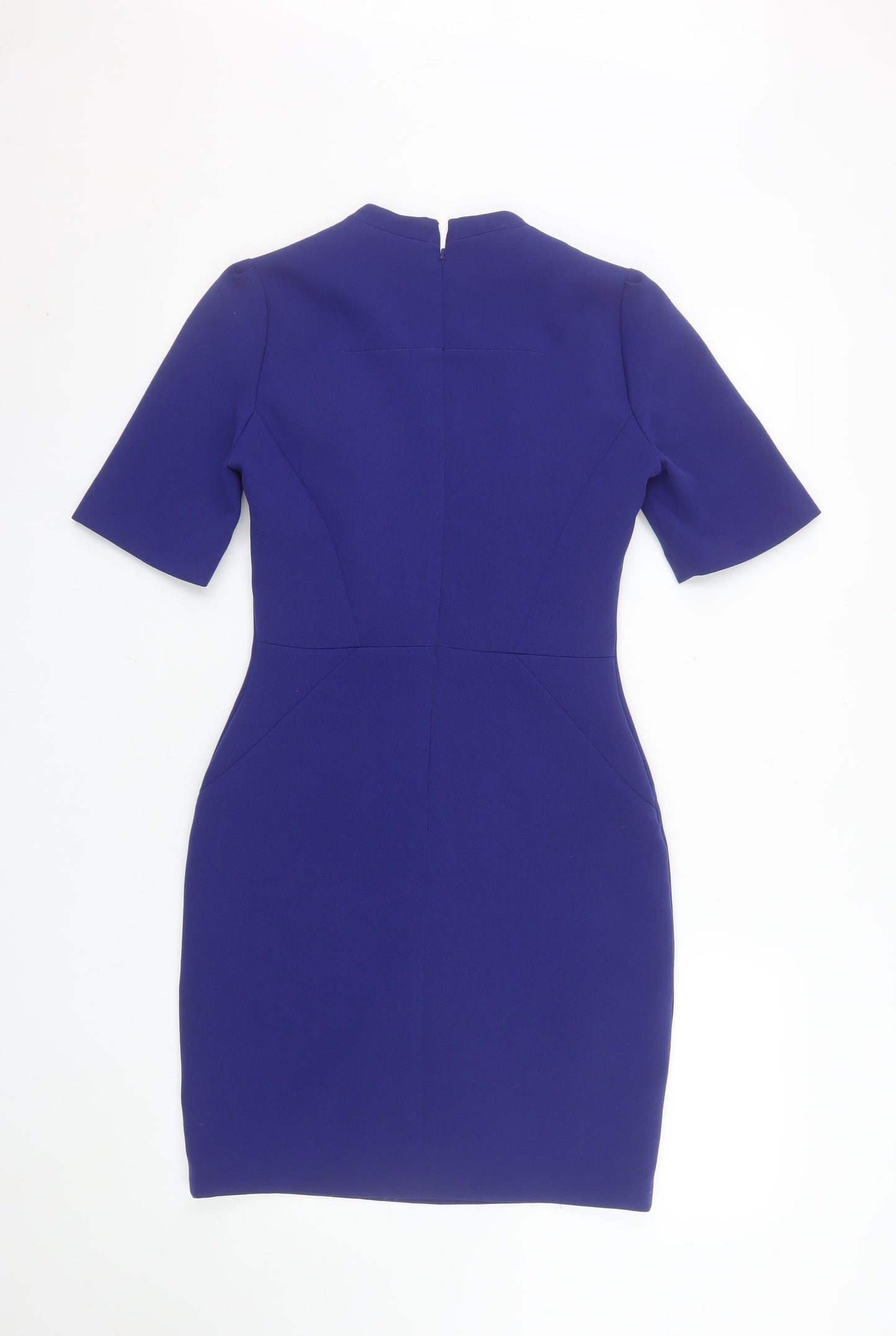 Reiss Women's Blue Sheath Dress UK 8 V-Neck Formal Workwear