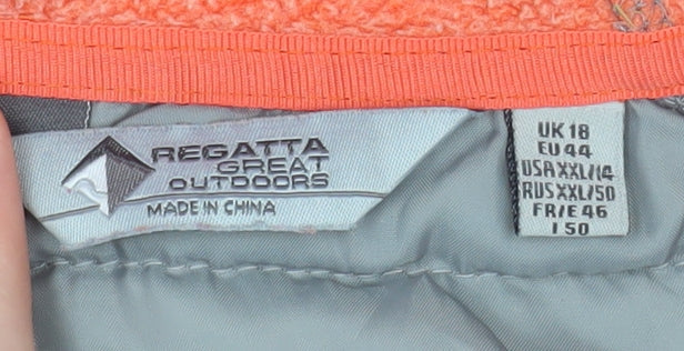 Regatta Women's Orange Hooded Puffer Jacket Size 18 Outdoor Coat