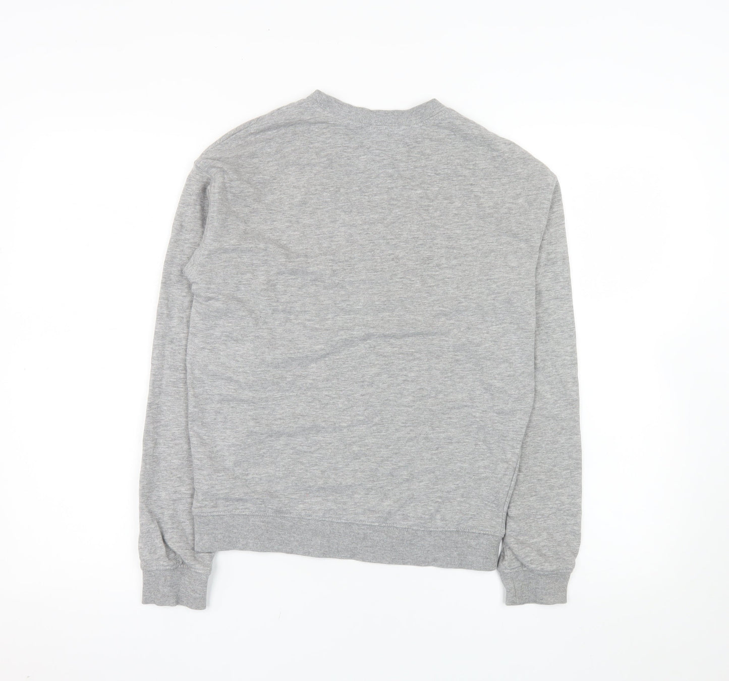 H&M Women Grey XS Pullover Sweatshirt Basic Crew Neck