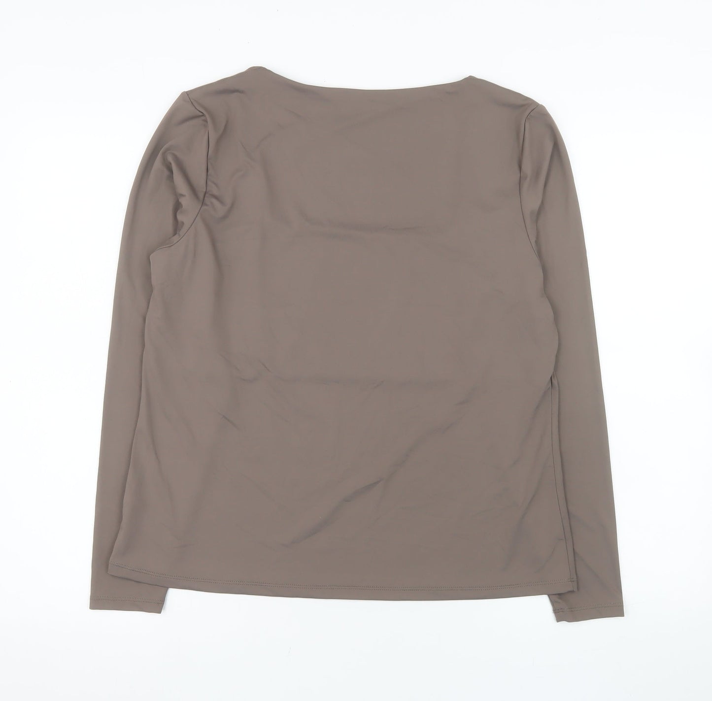 Dunnes Women Brown XL Basic Long Sleeve Square Neck Top