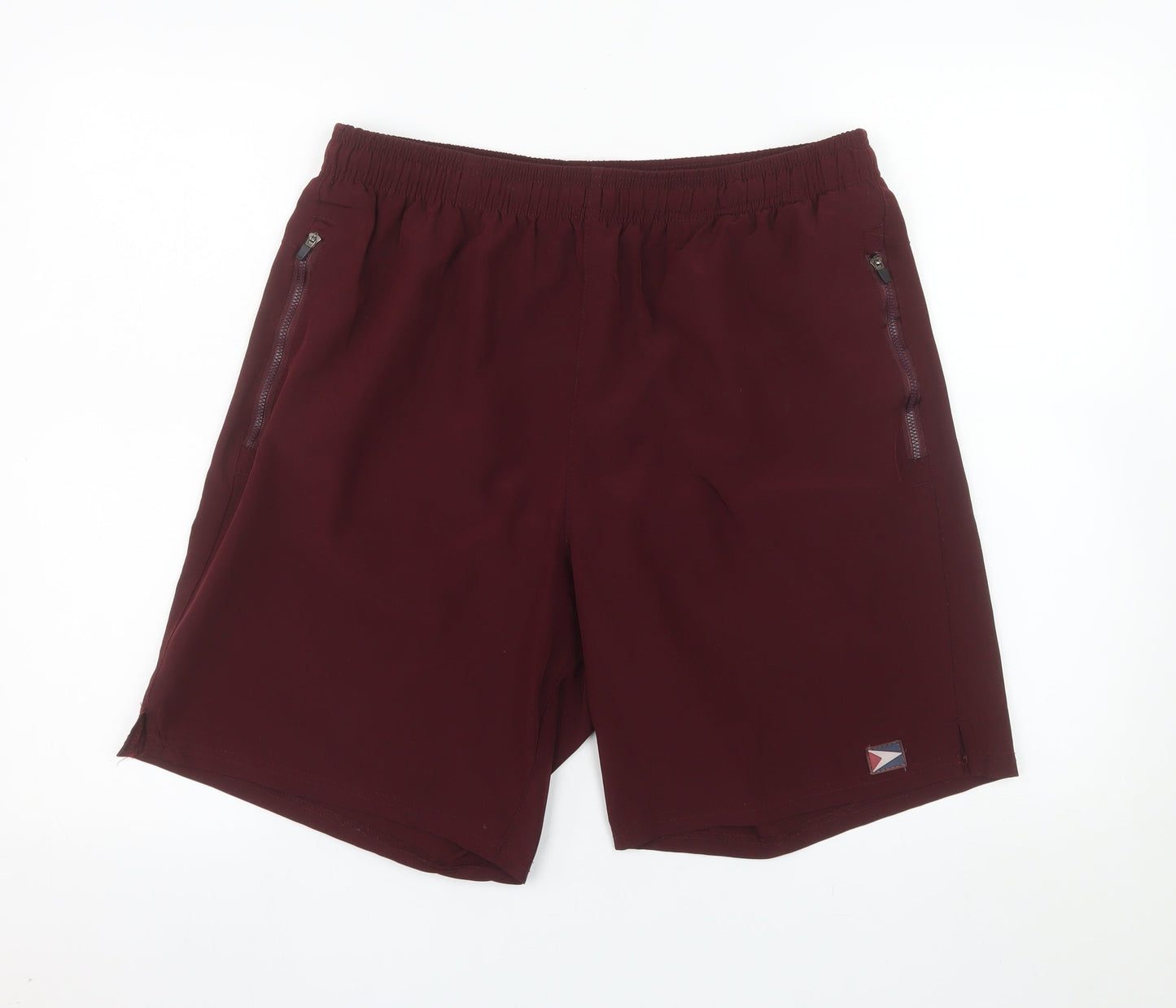 L'EROÁ Men’s Burgundy Athletic Shorts Size L Polyester Blend