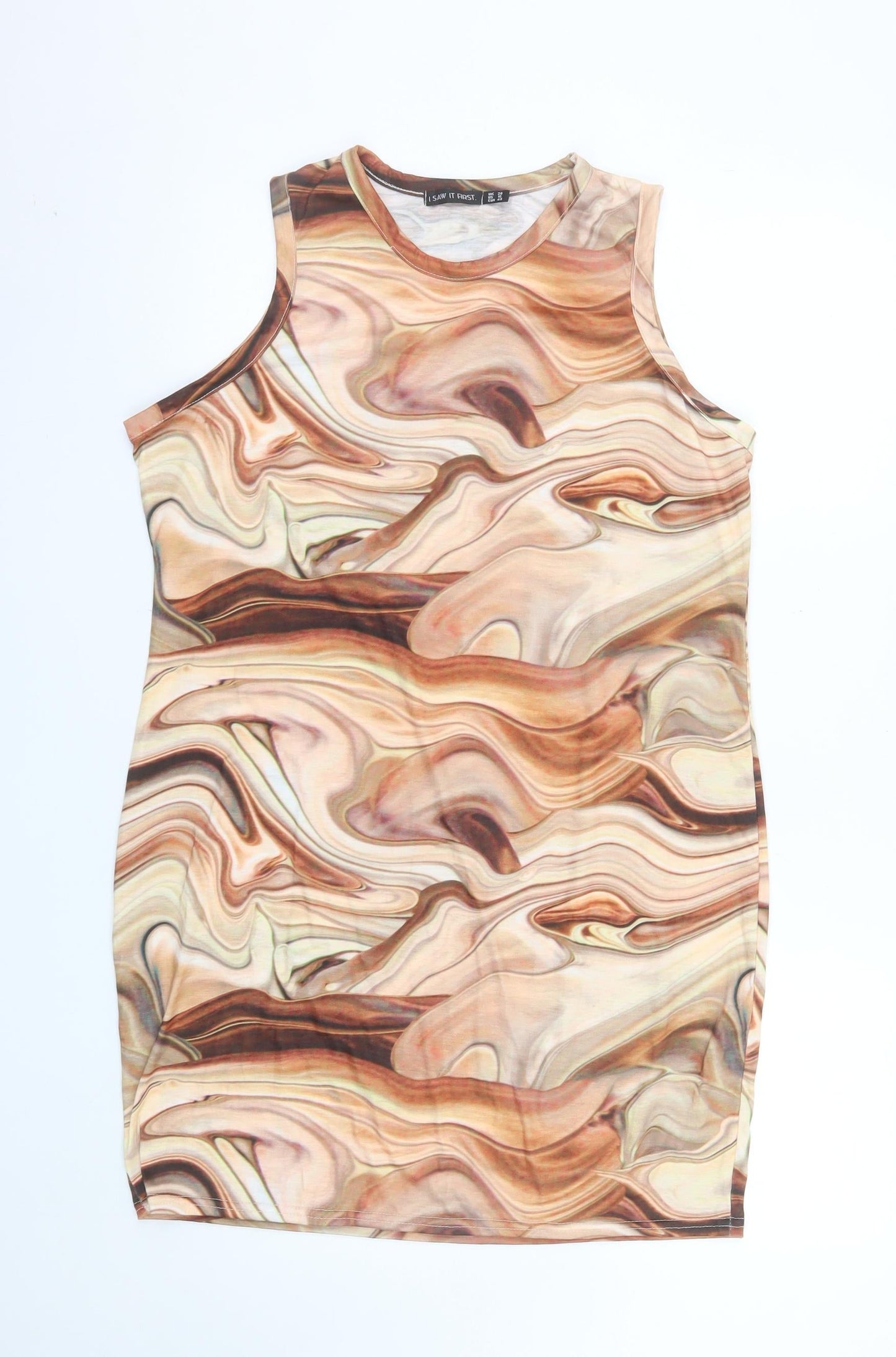 I Saw It First Womens Brown Bodycon Sleeveless Dress Size 20
