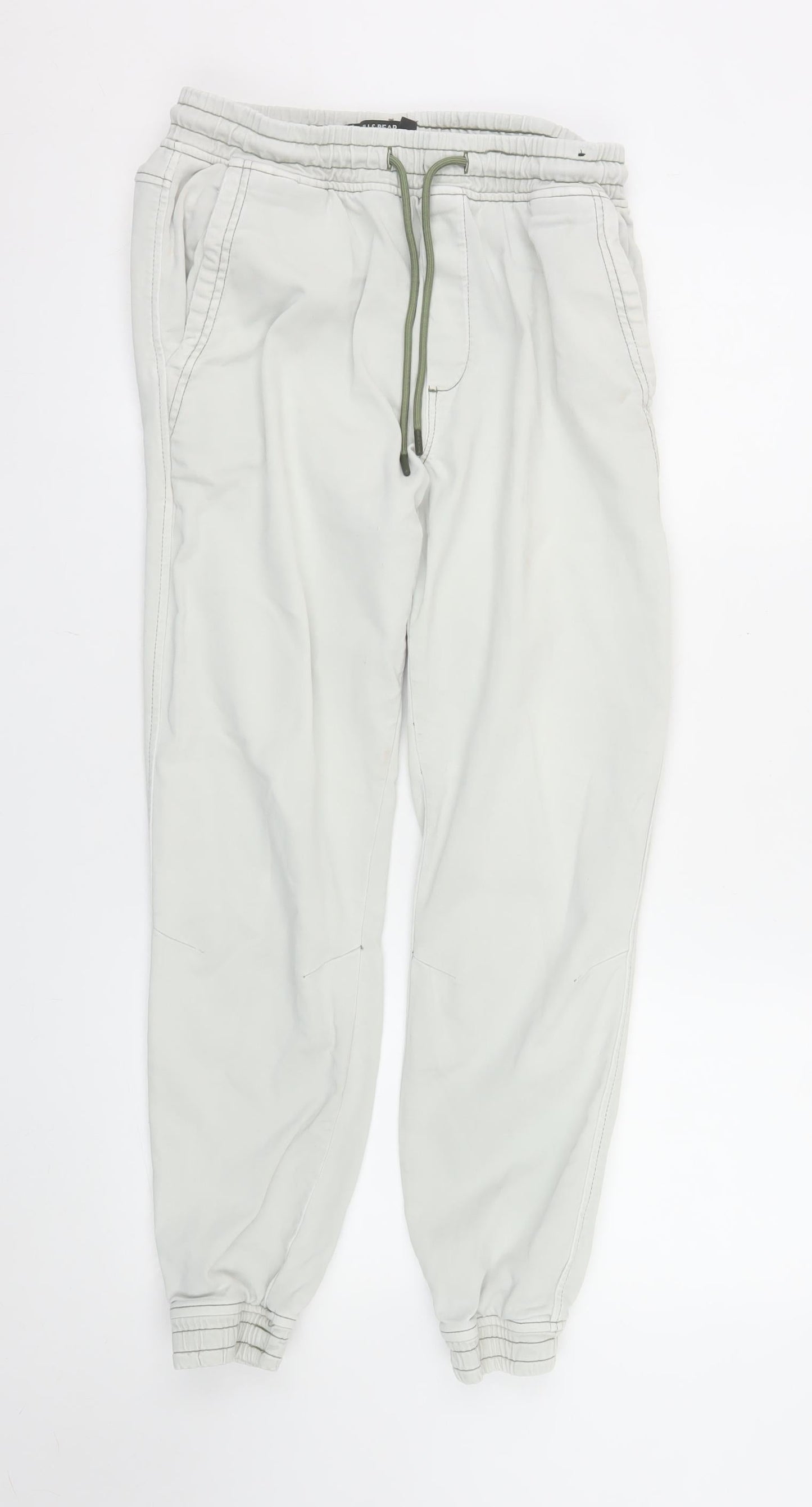 Pull&Bear Men's Beige Jogger Trousers M Regular Fit Casual