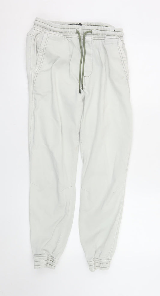 Pull&Bear Men's Beige Jogger Trousers M Regular Fit Casual