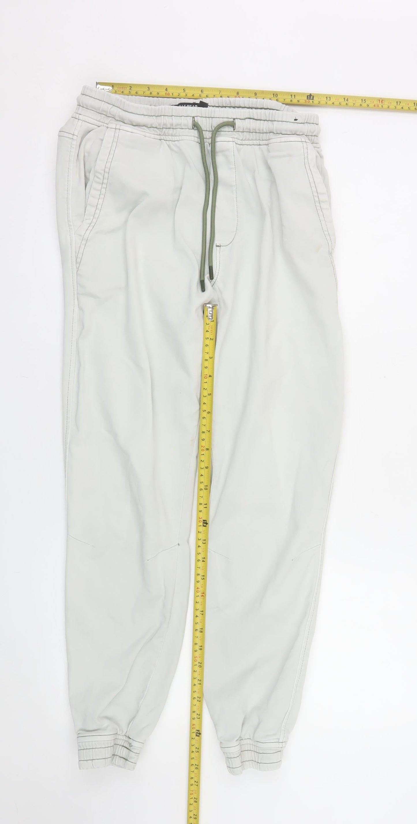 Pull&Bear Men's Beige Jogger Trousers M Regular Fit Casual