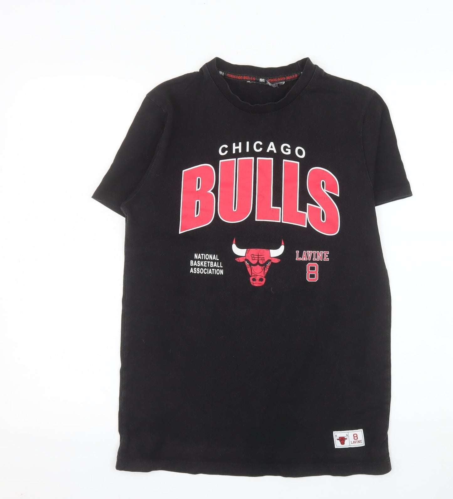 Primark Men's Black Chicago Bulls Lavine 8 Graphic T-Shirt XS