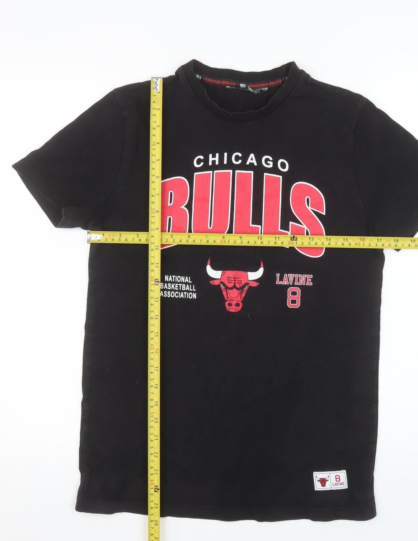 Primark Men's Black Chicago Bulls Lavine 8 Graphic T-Shirt XS