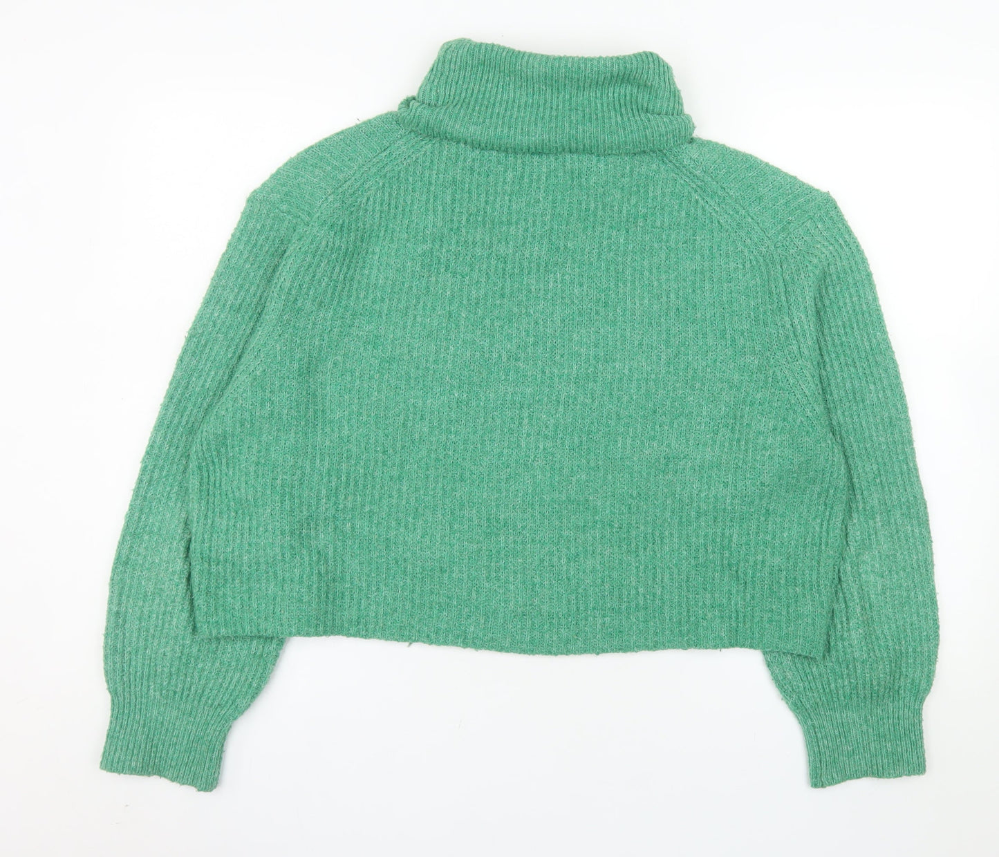 Pull & Bear Women Green Roll Neck Knit Jumper Size 12