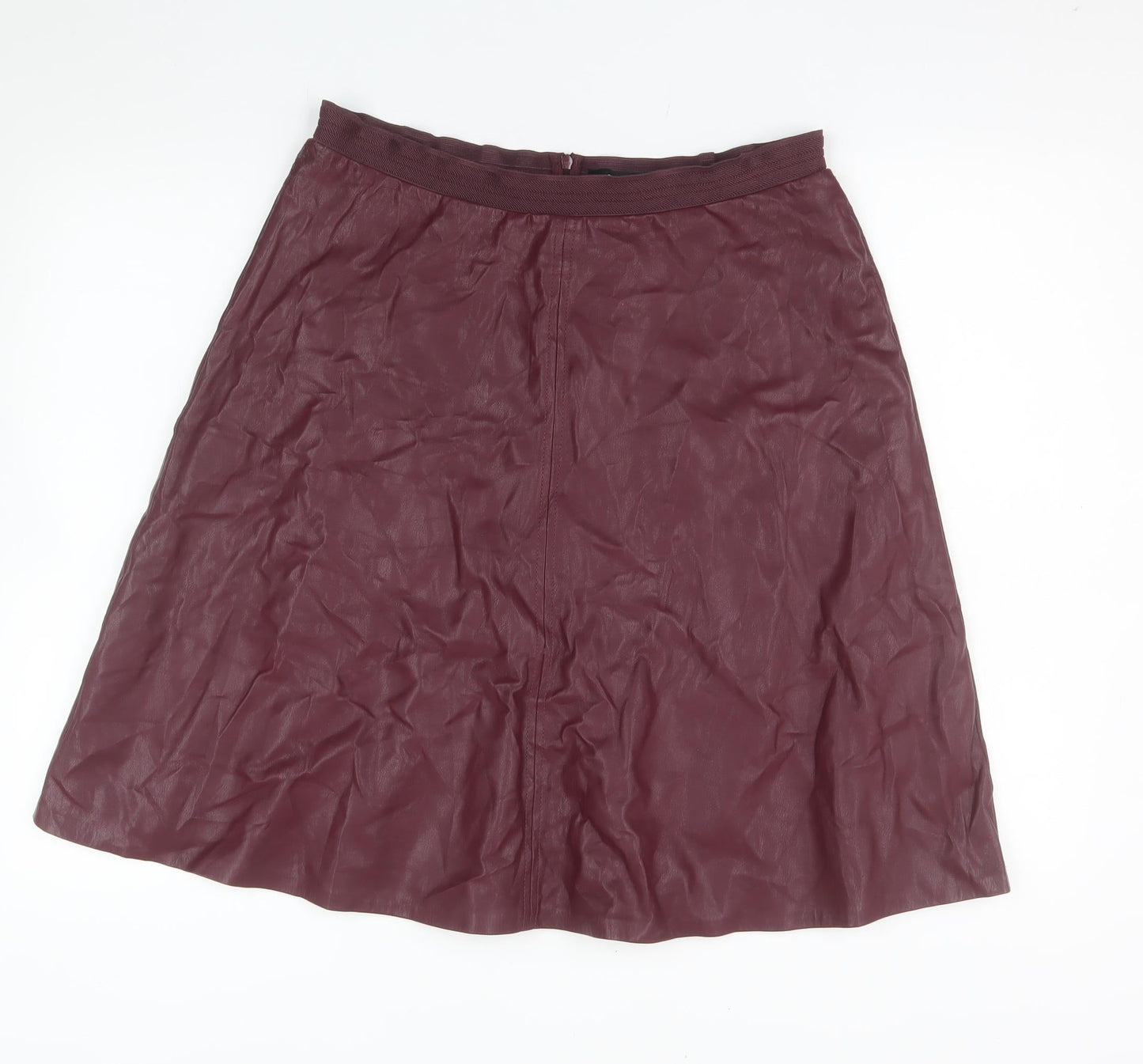 Comma Women's Purple A-Line Faux Leather Skirt Size 10
