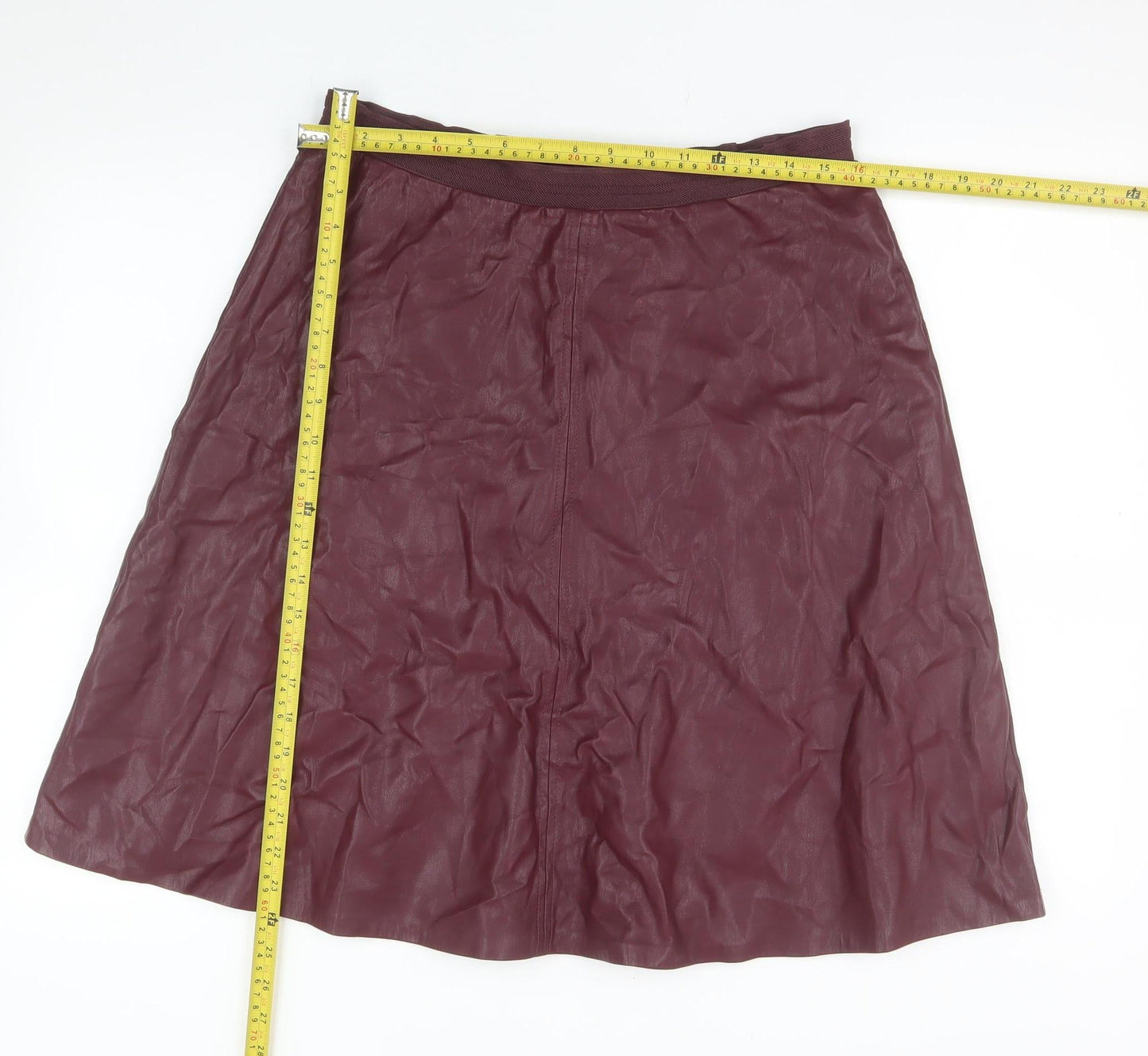 Comma Women's Purple A-Line Faux Leather Skirt Size 10